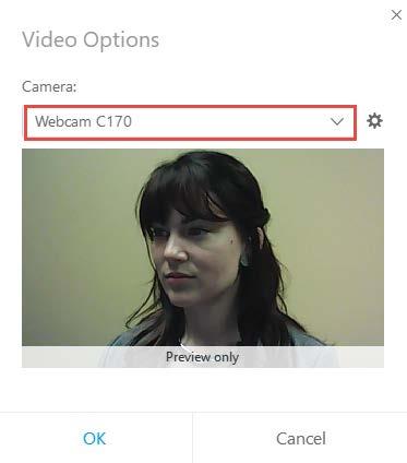 WebEx will begin using your computer s default webcam. 3.