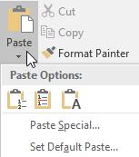 10 Word 2016 Paste Preview Paste Preview allows you to see how text will appear when pasted prior to actually pasting it. 1. Copy the desired text. 2. Click the down arrow on the bottom half of the Paste tool on the Home tab.