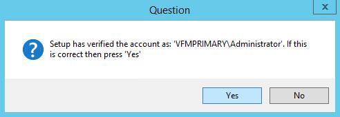 NOTES: If the login account without the domain prefix is entered, the following dialog box will display to verify the domain of the account; click Yes if it is correct.