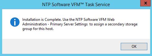 12. In the VFM Task Service dialog box, click OK. 13.