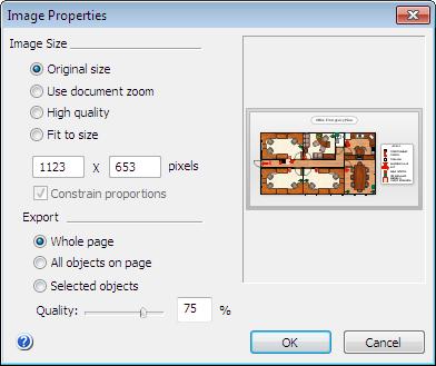 Modal Dialogs Image Properties 41 Image Properties This dialog is used to configure export settings of ConceptDraw shapes to other graphic formats.