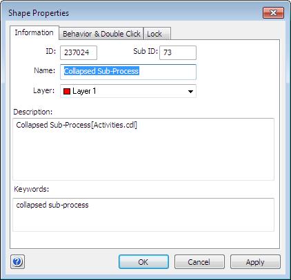 Modal Dialogs Shape Properties 56 Shape Properties This dialog is used to modify properties of a shape.
