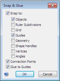 Modal Dialogs Snap and Glue Settings 60 Snap and Glue Settings This dialog is used to configure the snapping and gluing settings.