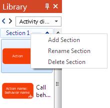 Context Menu Library Context Menu 91 Add Section - You can create sections in libraries. Each section is placed in the drop-down list. So you can easily manage the content of large libraries.
