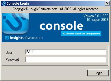Logging on to the Application When the application has started, the dialog shown in Figure 3-2 is displayed: Figure 3-2: Application Login Dialog First Time Users When launching the software for the