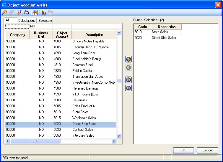 Visual Assist Selection An alternative method to making manual filter selections is to use the Query Assist selection screens. Query Assists are there to make defining filter selections easier.