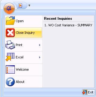 Closing Inquiries Inquiries are closed by clicking on the IS Button and selecting Close as shown in Figure 5-2.