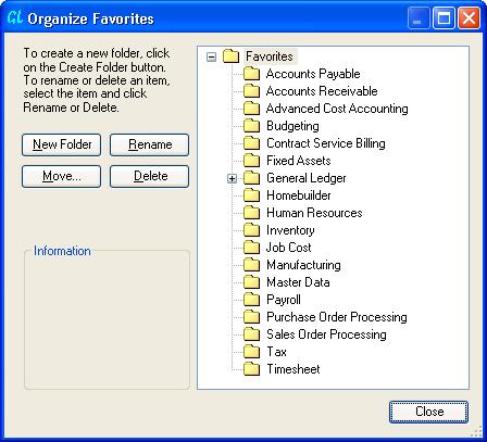 The Organize Favorites dialog (Figure 5-7) is also useful as a cut down version of the Favorites functionality.