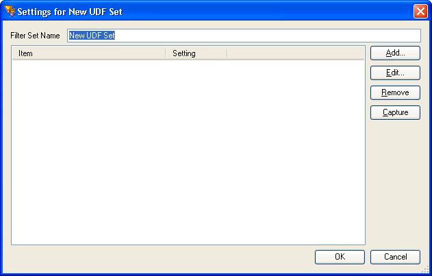 To create a new filter set, click on New and the dialog shown in Figure 11-3 will be displayed.