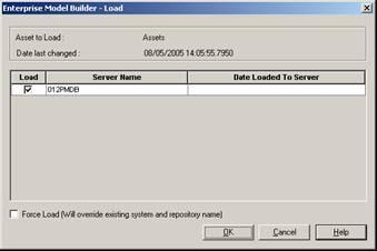 Configuring the Assets Configuring Operator and Asset Assignment 25. Select server and then click OK. 26. After the loading is complete, close the Loading Asset window, and then click OK. 27.