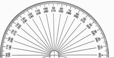 30 or 60. protractor mirror Measures angles the size of turn.