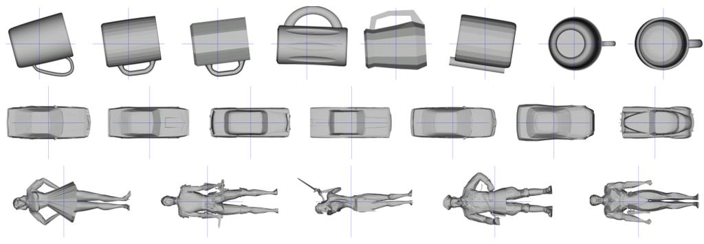 9 Fig. 4. Pose estimation using the PCA for three classes of 3D objects.