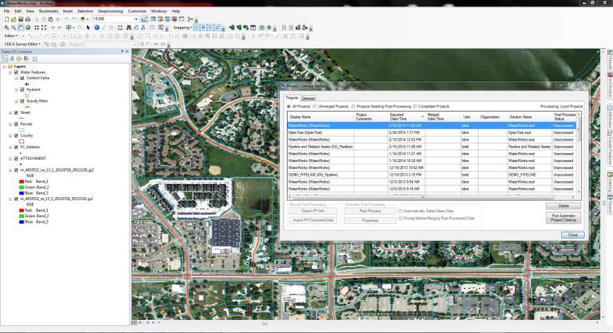 Leica Zeno GIS series Leica Optim Desktop for Esri ArcGIS Field Data management at the highest level Download and upload field solutions (including non-spatial tables and imagery) Manual or automatic