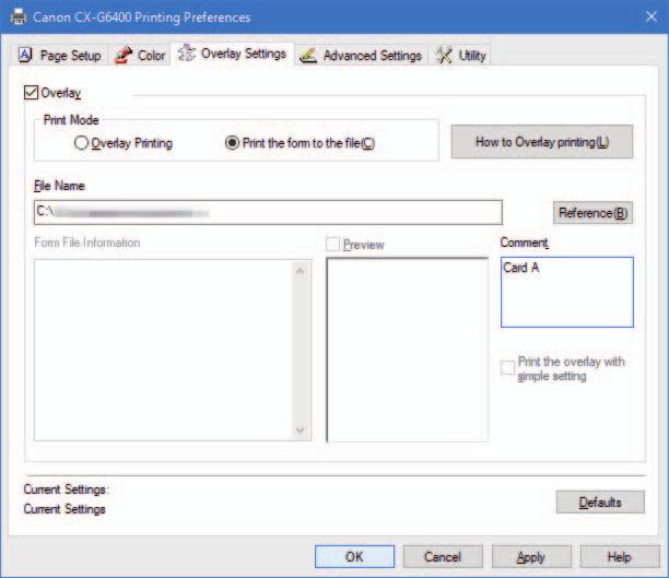 7 Click [Print] in the Print dialog box. The form file (*.