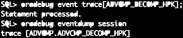 Tracing SIMD in Oracle 2c ADVCMP_DECOMP ADVCMP_DECOMP_HPK Information is available in the trace file (for each IMCU processed) Used library and