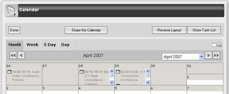 Sharing Calendars Sharing Calendars in LGfL is really useful.