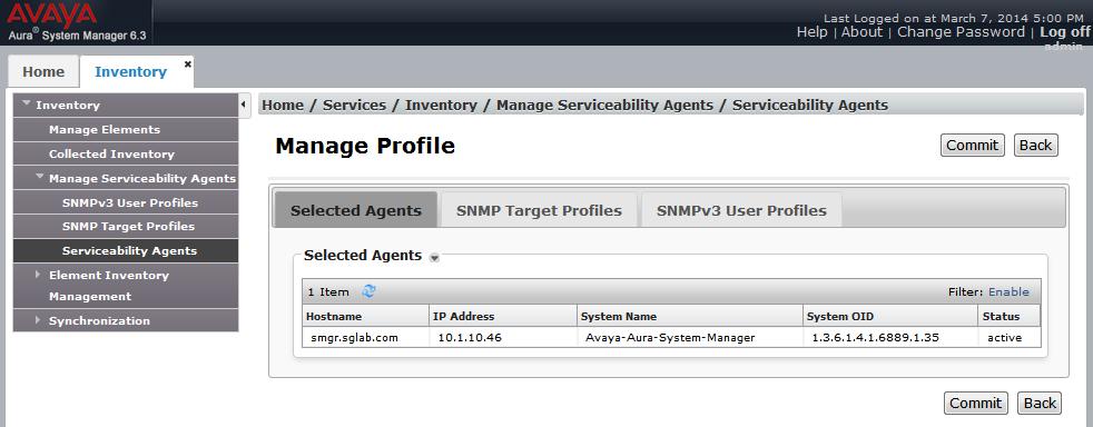 Check that the System Manager Agent Status is active.