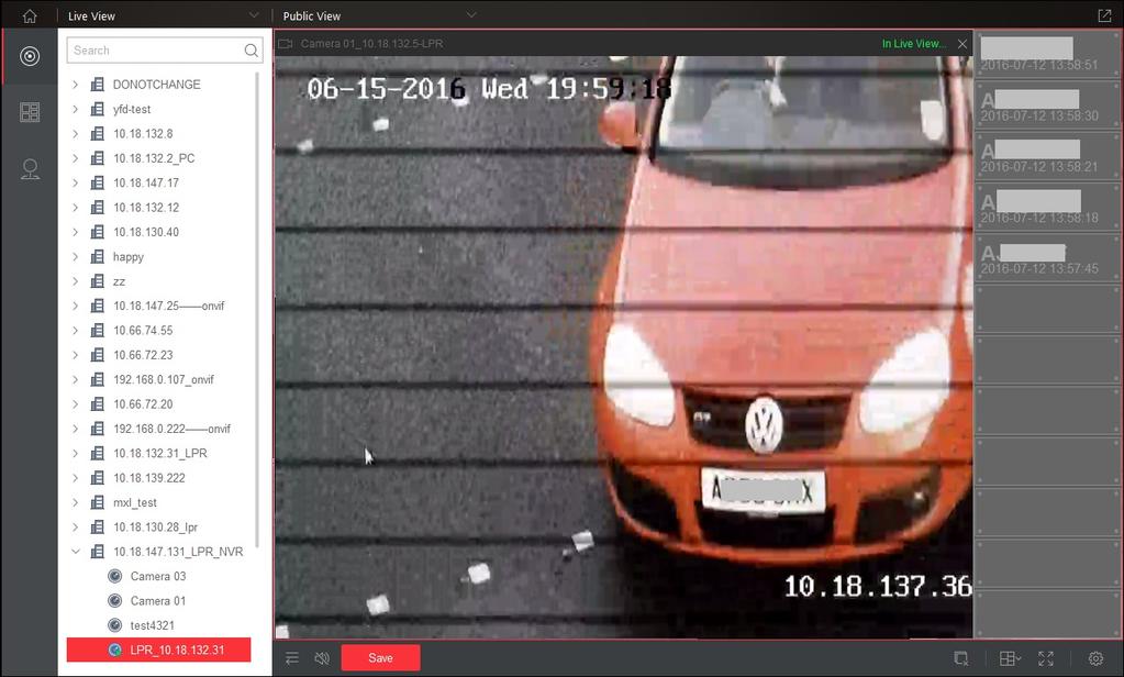 Viewing ANPR Camera in Live View 1. Click on the control panel to enter the Live View page. 2. (Optional) Click and select the window division mode for live view. 3.