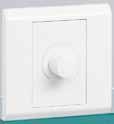 2-way 86 x 86 mm Push on/off and rotary dimmer 1 6 170 32 1500 W (230 V) - 750 W (127 V) 50/60 Hz 2 gang - 2-way 86 x 146 mm Push on/off and rotary dimmer Can be mounted on 1 gang or 2 gang boxes 10