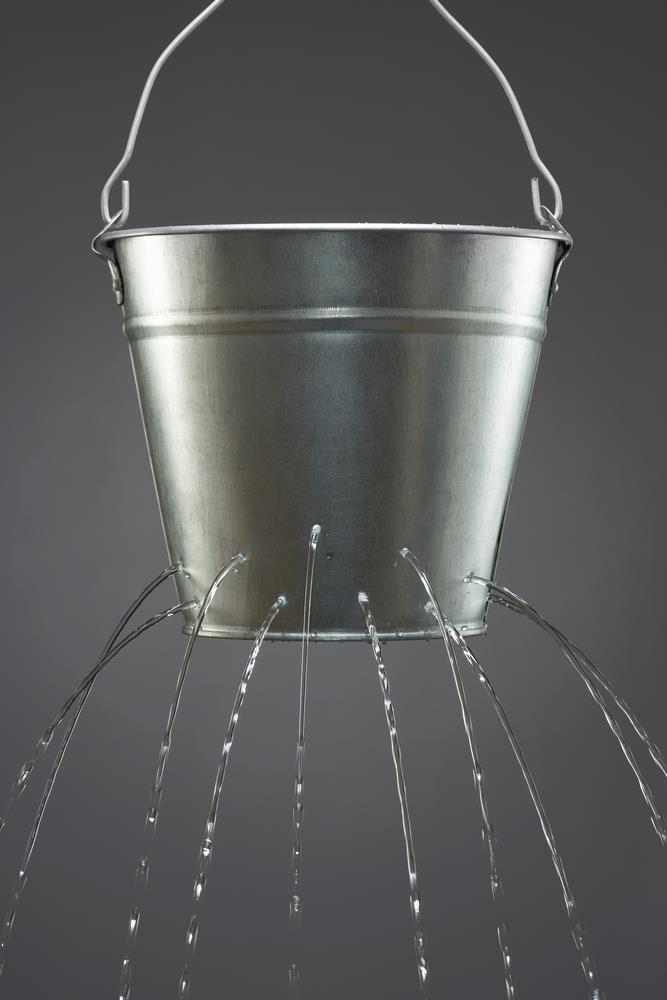 Leaky bucket Imagine a bucket where water is poured in at the top and leaks from the bottom.