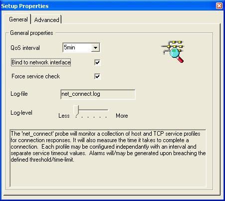 The Setup Properties dialog has two tabs: General and Advanced.