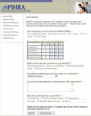 Publish surveys / forms to your Web site Flexible format use for polls,