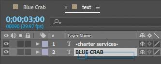 Then deselect both layers, and select only the BLUE CRAB layer.