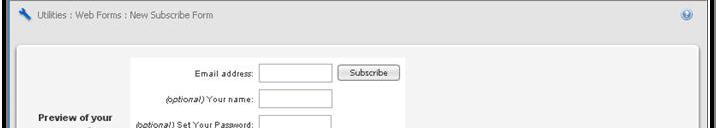 Create a Subscriber Form (Step 2) Copy and