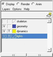 PROJECT 04 Layers The Layer Editor is a good tool for organizing the various parts of a character. It provides an easy way to separate all the parts of Leon geometry, skeletons, IK, etc.