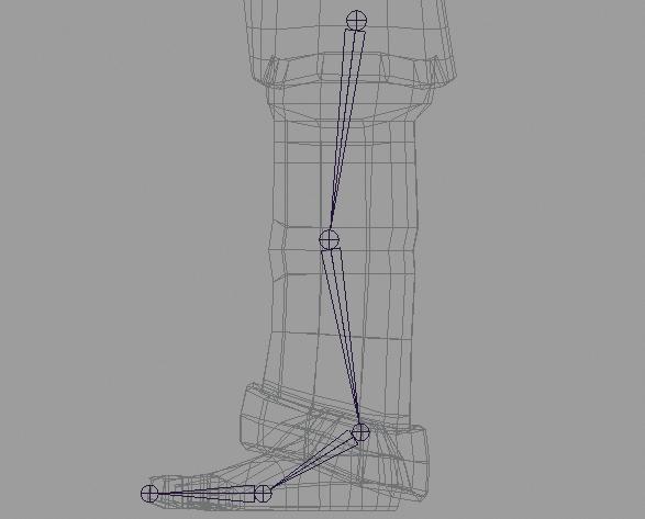 PROJECT 04 The leg joints Using the geometry as a guide, you will begin by creating Leon s left leg skeleton. You will then mirror the joints to create the right leg skeleton.