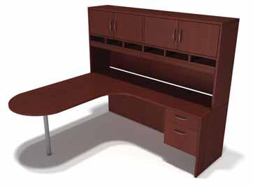 file storage 4-1 Extended angled corner p-top, cpu and drawer storage, hutch with