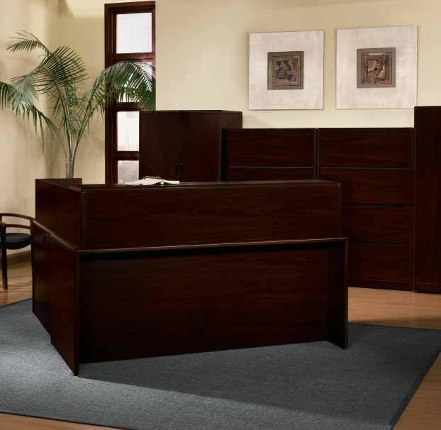 Series works with everything else in the 10700 Series. Just like family. Reception Station in Mahogany.