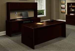 Double Pedestal Desk 10791, Credenza w/kneespace