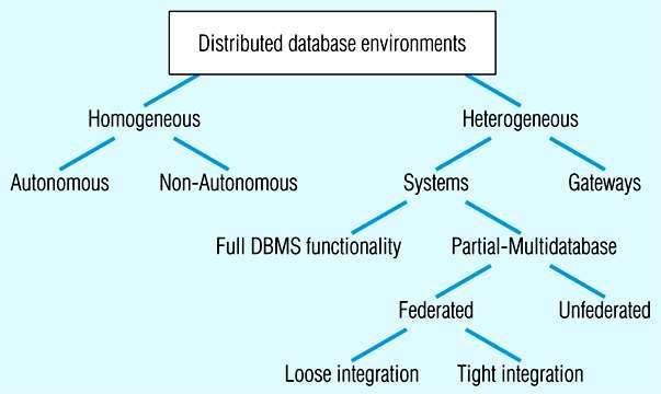 Figure 13-1 Distributed database environments