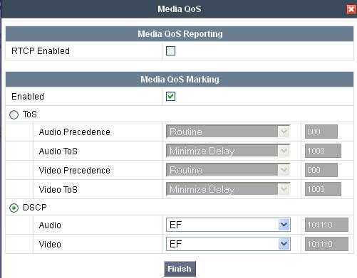 Select the newly created rule, select the Media QoS tab, and click the Edit button (not