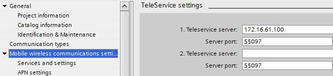 required mobile communication settings marked in the following figure. 6.