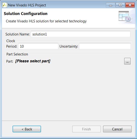 Step 1: Creating a New Project The Solution Configuration window (shown in Figure 7) specifies the technical specifications of the first solution.