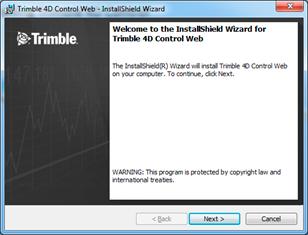 Installing Trimble 4D Control Web The Trimble 4D Control Web application Is used to visualize, analyze, and alarm the data in a monitoring project and provides remote access to your monitoring system.