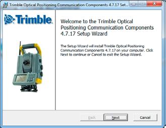Installing the optical positioning communication components Trimble optical position communication components are necessary to control the Trimble S8 total station.