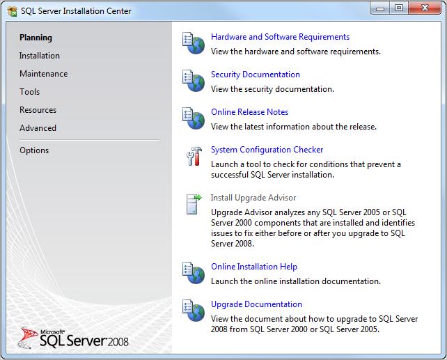 Installing SQL Server 2008 R2 Express Edition SP1 Figure 2: SQL Server Installation