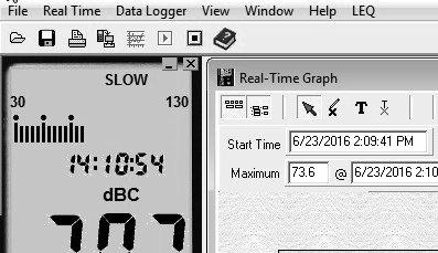 How to Load the Recorded Data from the Memory of the Sound Level Meter and save it to a file: (Only for the model with Data Logging) a. Power on the Sound Level Meter. b.