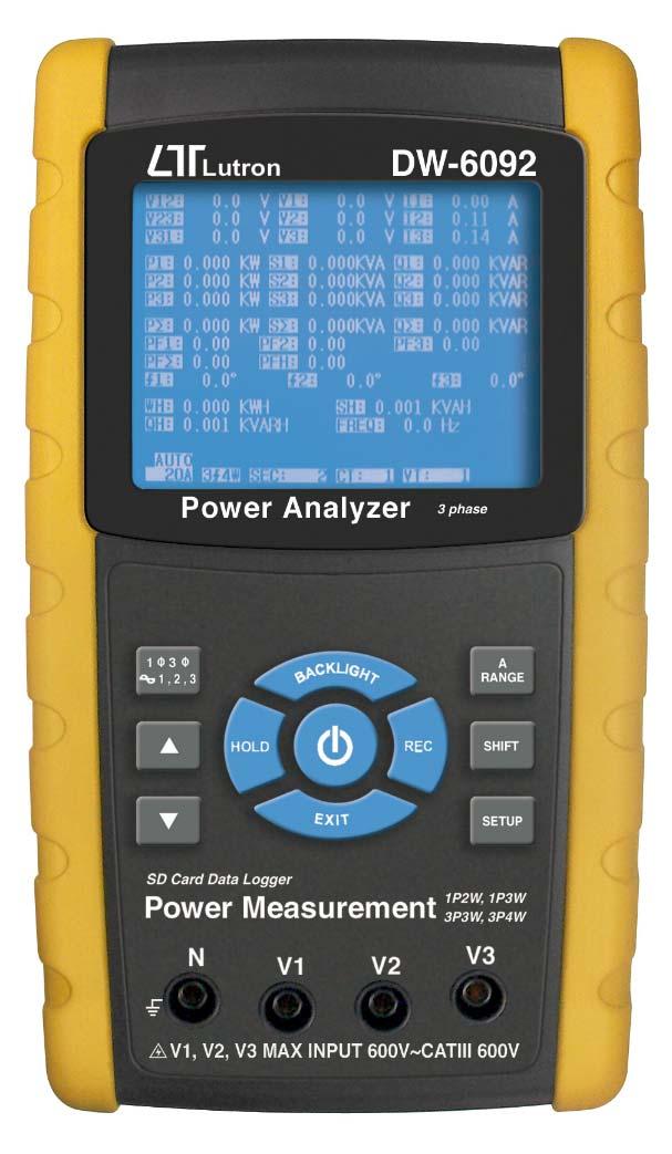 SD card real time data logger 3 PHASE POWER ANALYZER Model : DW-6092 Your purchase of this 3 PHASE POWER ANALYZER marks a step forward for you into the field of p r e c i s i o n measurement.