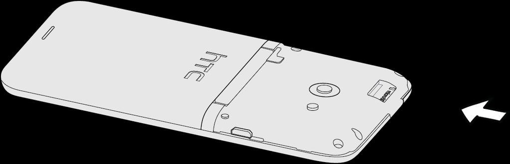 2. Lift the back cover from the notch at the top of the phone. 3.