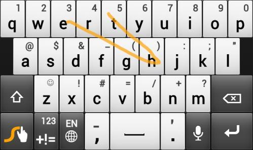 and e. Note: If you ve entered a word that Swype doesn t recognize, word suggestions appear at the top of the keyboard. Touch a word to enter it to your text.