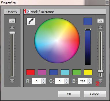 Draw onto a matrix by selecting a color from the color wheel and clicking the pencil tool.