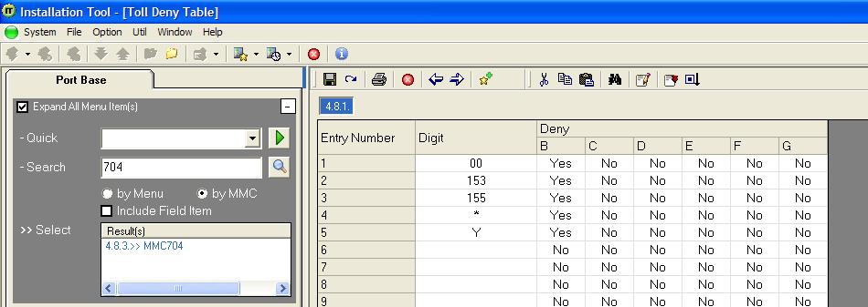 In default all digits assigned to Y and Z are set to NO, so we must set * and # to yes against for example Y and then enter Y into MMC 702 as shown in the screen shot below: Also
