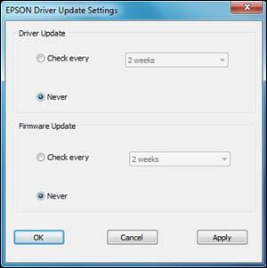 3. Do one of the following for each type of update: To change how often the software checks for updates, select a setting in the Check every menu.