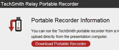 Figure 2 - The Download Portable Recorder button 5. An Internet Explorer window will appear.