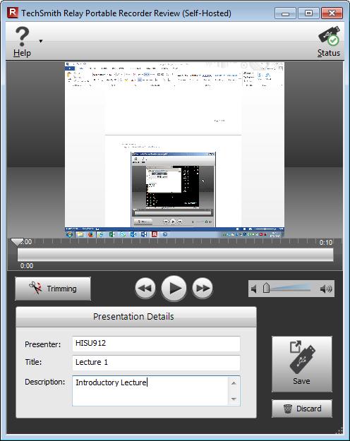 Figure 11 - The Presentation Preview 7. Click the Save button.