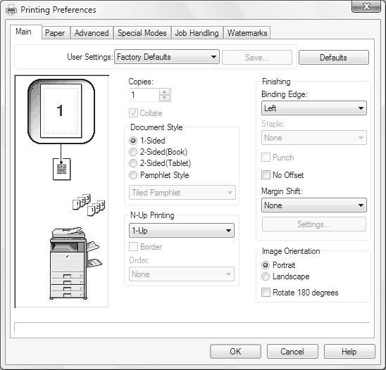 Using printer driver help When selecting settings in the printer driver properties window, you can display Help to view explanations of the settings.